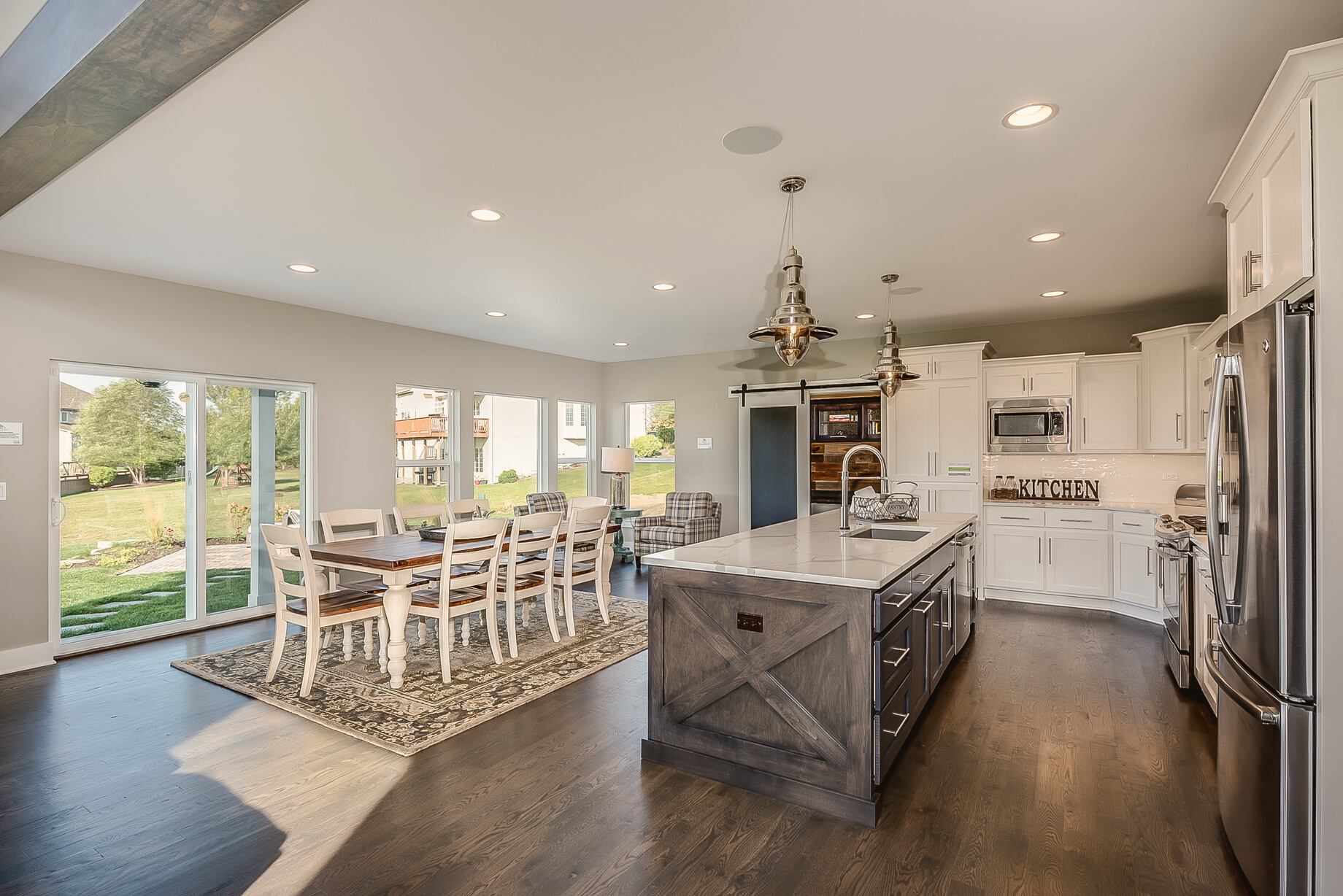 Farmhouse style kitchen and eating area